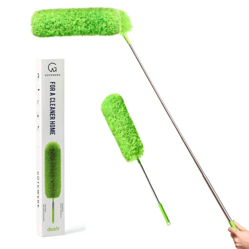 GÜTEWERK Extendable Microfiber Feather Duster, Feather Dusters for Cleaning, Ceiling Fan Dust and Cobweb Cleaner - Electrostatic Bendable Head - up to 100 Inch - Image 3