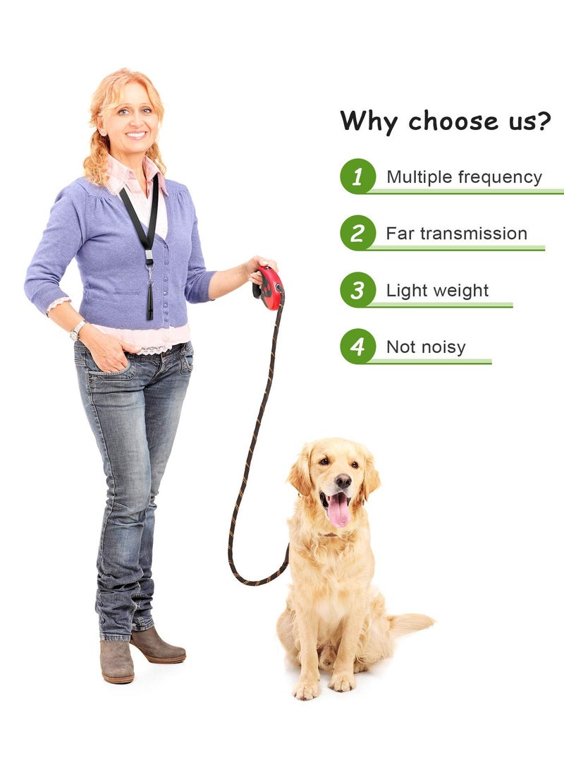 Excefore 5 Pcs High Pitch Plastic Dog Whistles for Recall Training, Dog Training Whistles with Lanyards and Key Rings  - Image 3