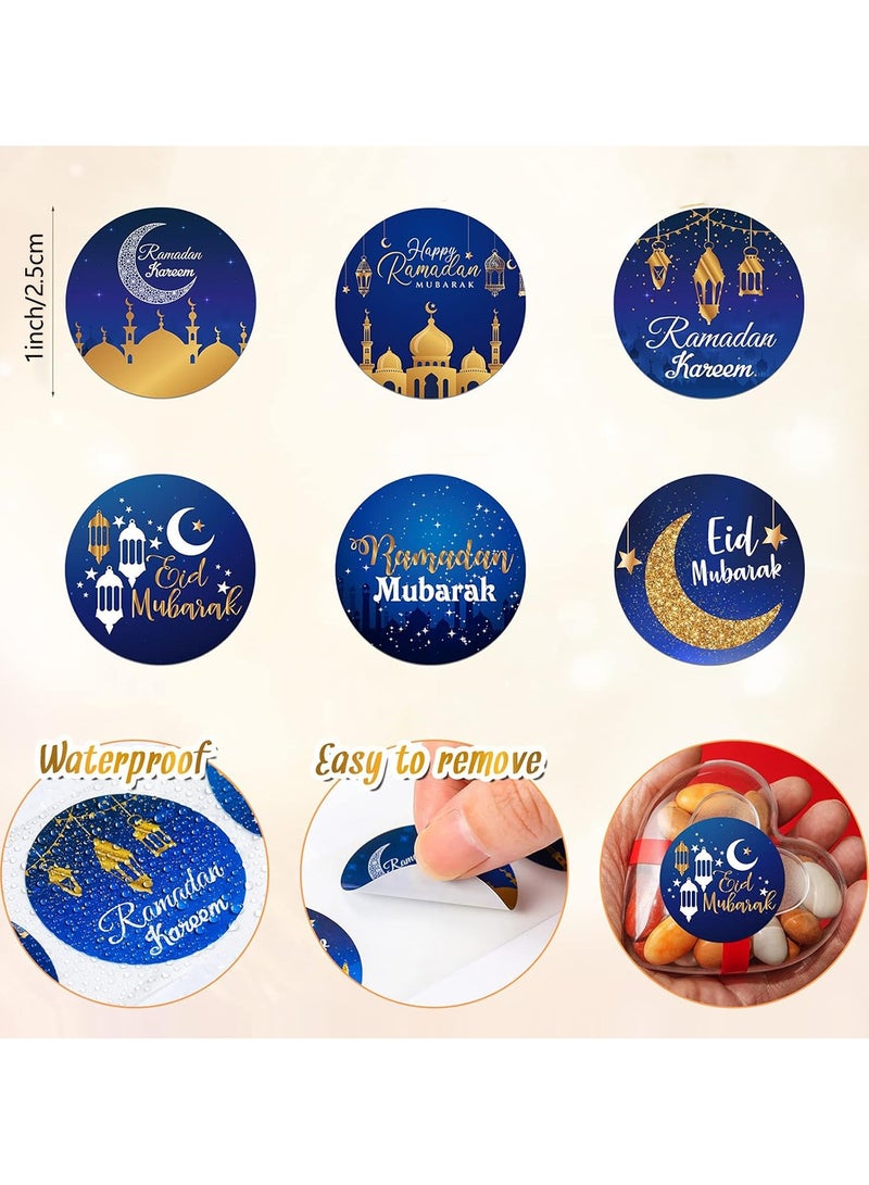 500Pcs Ramadan Kareem Stickers, Eid Mubarak Party Small Round Candy Stickers, Islamic Muslim Decoration Ramadan Kareem Labels for Eid Party Decorations Ramadan Party Supplies,6 Design - Image 2