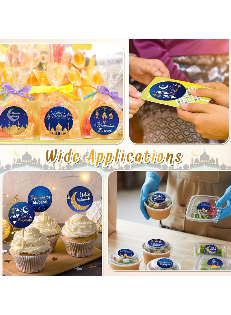 500Pcs Ramadan Kareem Stickers, Eid Mubarak Party Small Round Candy Stickers, Islamic Muslim Decoration Ramadan Kareem Labels for Eid Party Decorations Ramadan Party Supplies,6 Design - Image 3