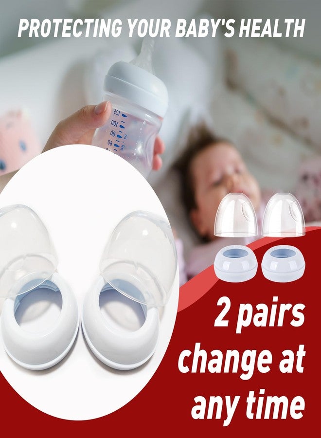 FixlyFido 2-Pack Baby Bottle Rings and Caps for Philips Avent Natural Bottles, Replacement Screw Ring Collars, Baby Bottle Nipple Rings for Avent Natural Plastic and Glass Bottles - Image 2