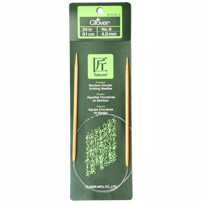 Clover 30162406 Takumi Bamboo Circular 24Inch Knitting Needles Size 6