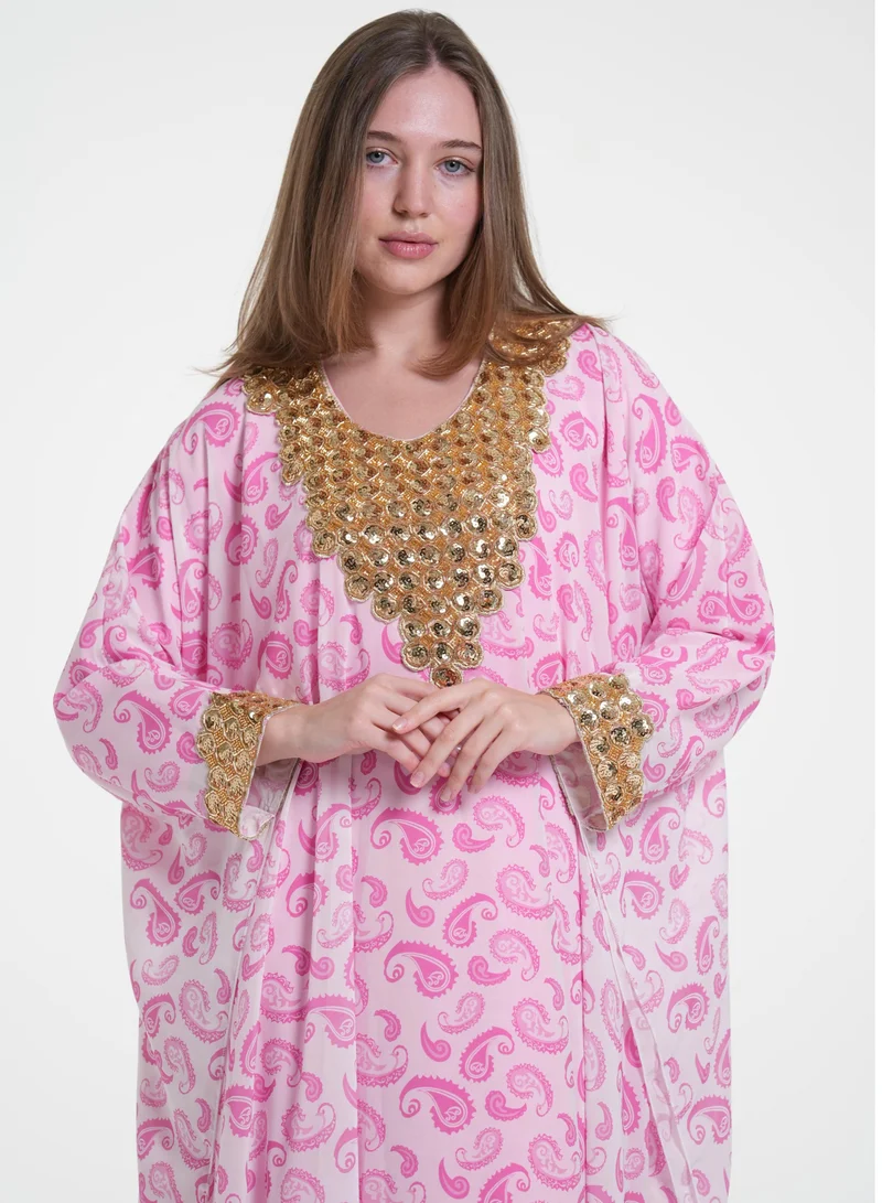 AL BENT AL SHARQIEH embroidred jalabiya kaftan dress
