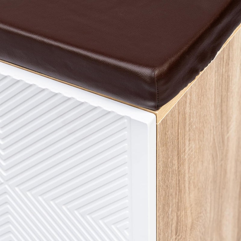 Rocco Rocco Trudo Modular Shoe Cabinet 12 Pair Seat Cabinet White Engineered Wood  - Image 5
