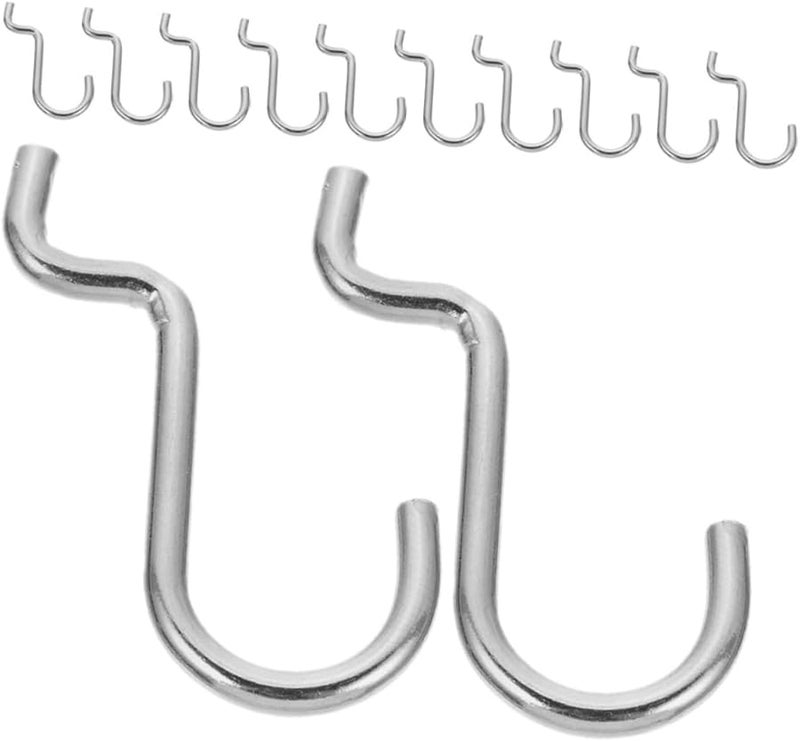 خطافات لوح التثبيت المزدوجة الثقيلة 12 قطعة، خطافات حائط حديدية لتخزين الأدوات في المرآب - Image 2