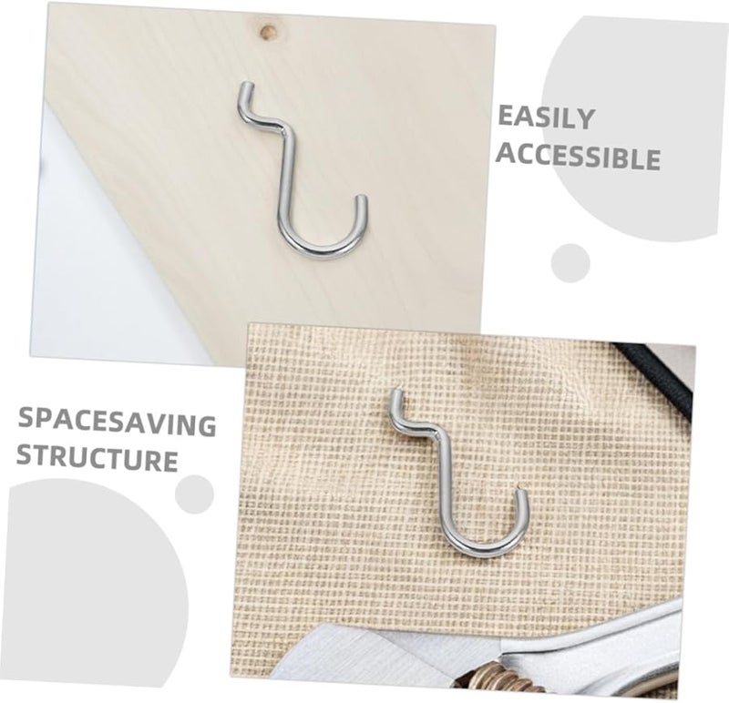 خطافات لوح التثبيت المزدوجة الثقيلة 12 قطعة، خطافات حائط حديدية لتخزين الأدوات في المرآب - Image 4