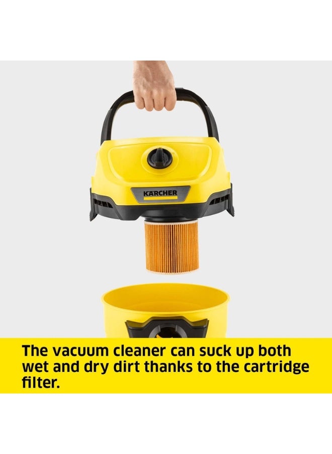 KARCHER WD 3 Wet and Dry Vacuum Cleaner with Blower Function, 1000W Power, 17L Impact-Resistant Container, 2m Suction Hose, for Car, Garage, Workshop & DIY Projects, Yellow 17 L 1000 W 16281030 Yellow/black - Image 3