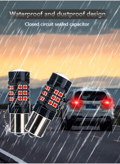 GROIC 2PCS 1156 BAU15S LED Bulb Red Super Bright 27x3030SMD Chips LED Lamp for Back Up/Reverse,Brake/Tail,Turn Signal/Parking,Running Lights  - Image 3