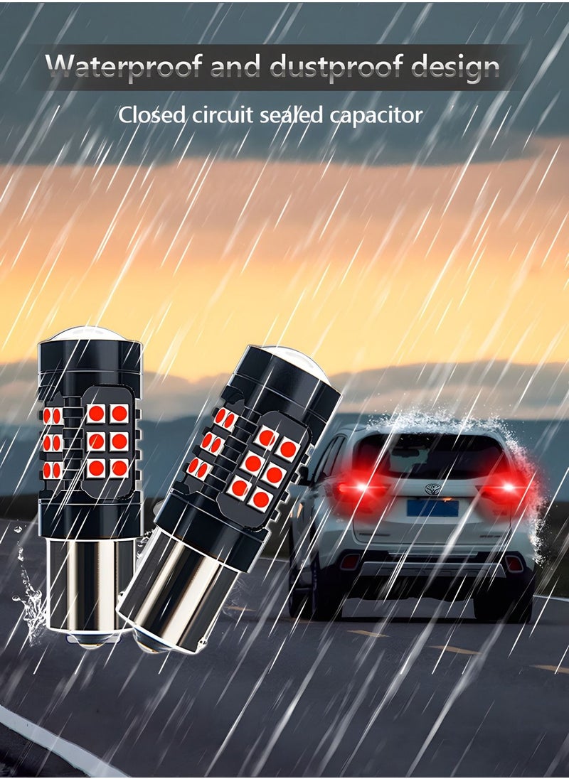 GROIC - 2PCS 1156 BAU15S LED Bulb Red Super Bright 27x3030SMD Chips LED Lamp for Back Up/Reverse,Brake/Tail,Turn Signal/Parking,Running Lights - Image 1