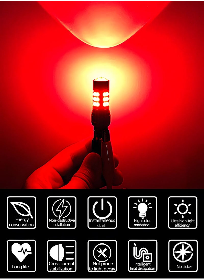 GROIC - 2PCS 1156 BAU15S LED Bulb Red Super Bright 27x3030SMD Chips LED Lamp for Back Up/Reverse,Brake/Tail,Turn Signal/Parking,Running Lights - Image 1