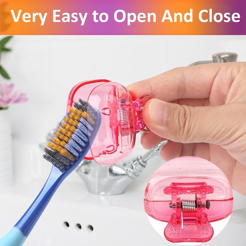 RRJ 4Pcs Toothbrush Cap Hygiene Dustproof Cap Clip Travel Toothbrush Head Protector Cap Universal 1.8'' Toothbrush Cap for Kids Toothbrush - Image 2