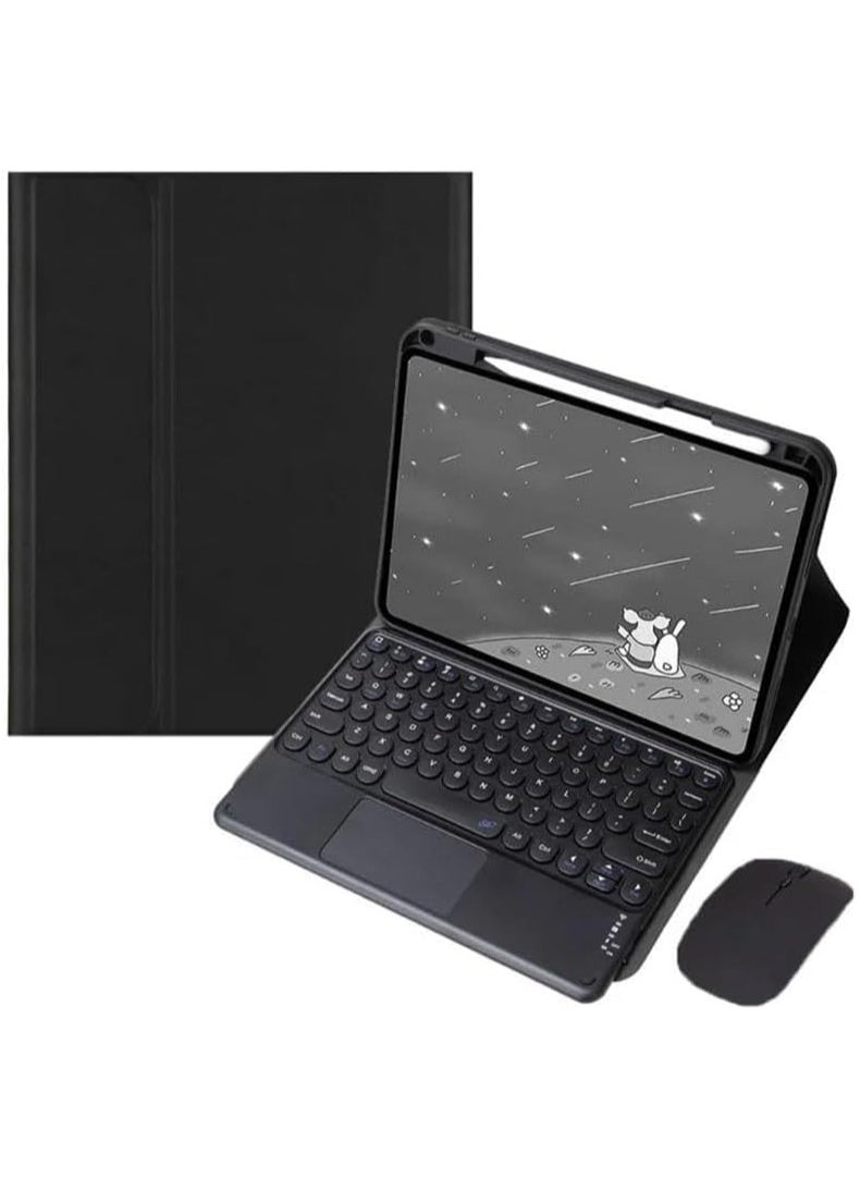 General Arabic and English Tablet Keyboard Case for Xiaomi Redmi Pad Pro 12.1 Inch (2024), Touchpad Detachable Keyboard with Pen Holder Slim Leather Stand + Mouse  - Image 1