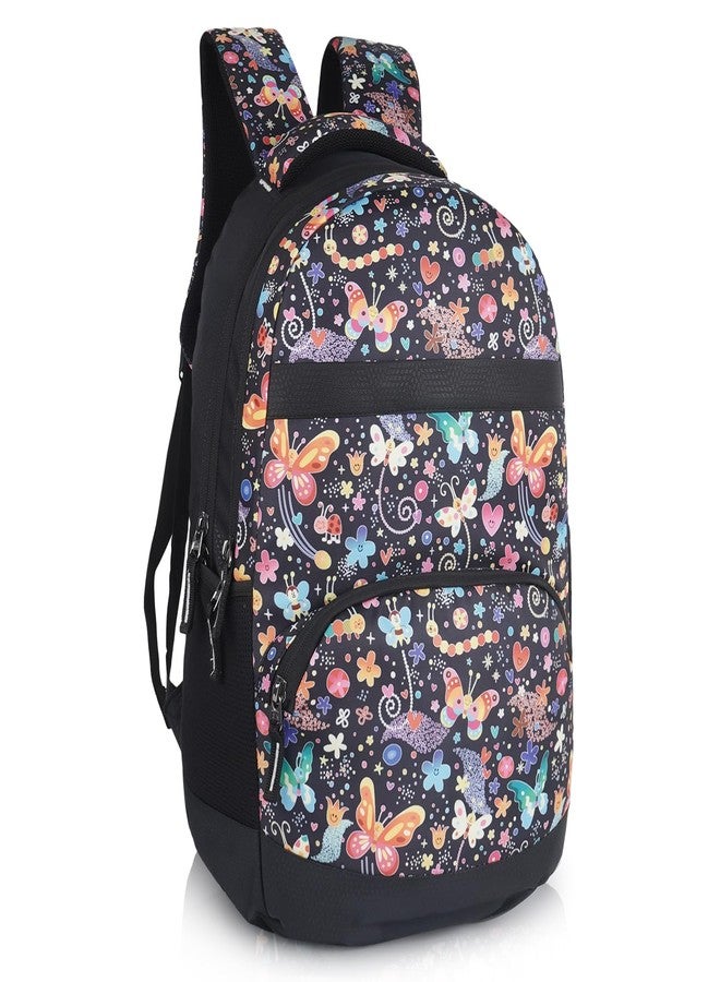 Half Moon 35L Bliss College School Bag For Girls, Backpack For Women, Water Resistant 4 Zips Stylish And Trendy College Backpacks For Girls (Black), Multicolour - Image 1