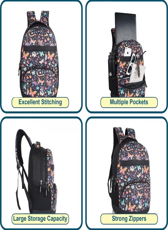 Half Moon 35L Bliss College School Bag For Girls, Backpack For Women, Water Resistant 4 Zips Stylish And Trendy College Backpacks For Girls (Black), Multicolour - Image 4