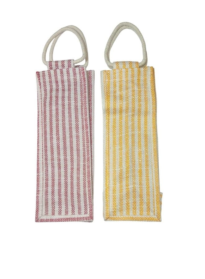 DAVALBA Jute Water Bottle Bag with Reinforced Strong Handles Reusable Eco-Friendly Bottle Cover for Travel, Office, Gym Lightweight Jute Bags for Men & Women(Multicolor,Pack of 1) - Image 3