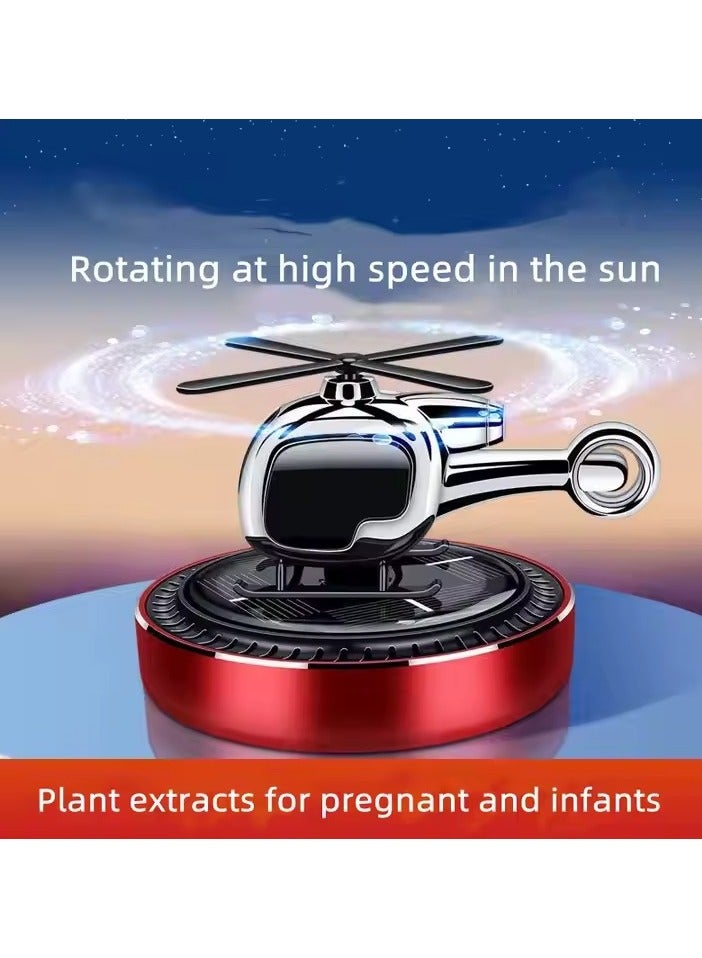 معطر هواء للسيارة، ناشر رائحة هليكوبتر دوار بالطاقة الشمسيةفقط ، ناشر روائح العلاج العطري للسيارة من خليط معدني، ناشر الزيوت العطرية للسيارة، ملحقات الديكور الداخلي للسيارة - Image 5