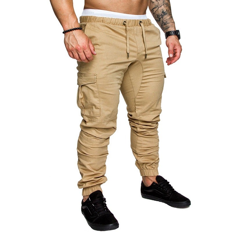 Du Qi Men's Cargo Joggers Gym Pants Workout Sweatpants Male Trim - Image 1