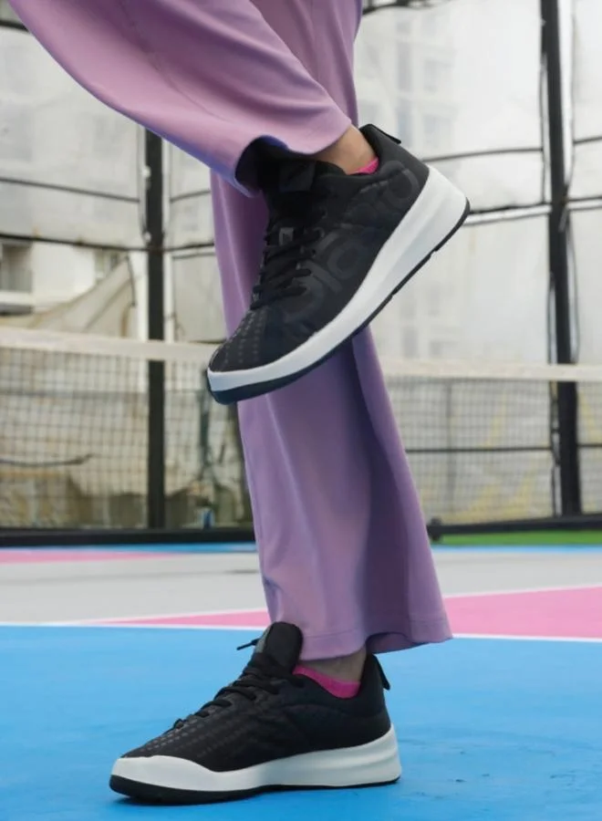 PLAETO Womens Black Textile Sports Sneakers - Slam