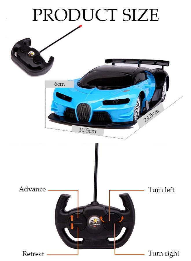 DUNISO - Remote Control High Speed Drift Bugatti Car Rechargeable Remote Control Electric Sports Racing Toy Car Realistic Model Car with LED Lights, Suitable for Children, Girls, Boys, Toddlers' Birthday Hobbies Gifts - Image 1