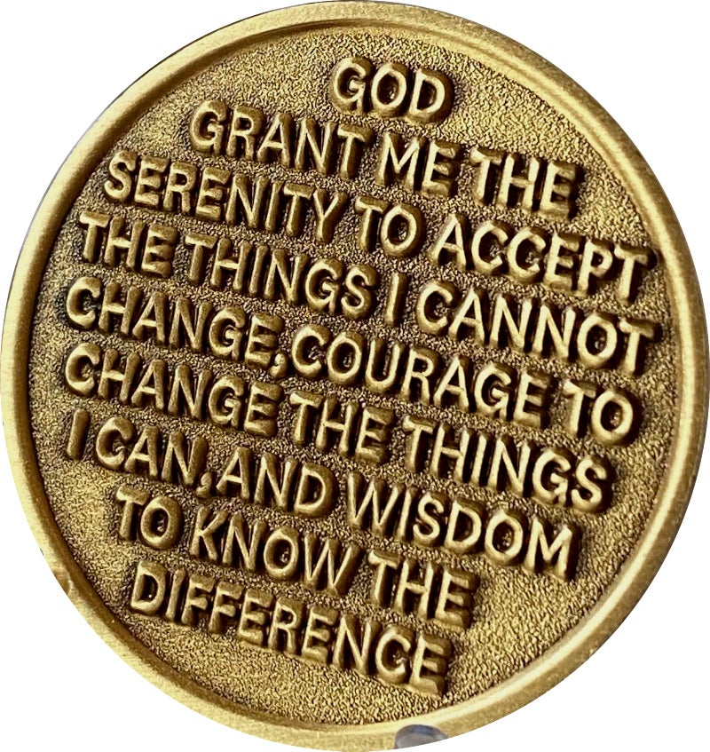 RecoveryChip 1 Year AA Medallion Sakura Tree Cherry Blossom Ying Yang Black and White Serenity Prayer Medallion - Image 4