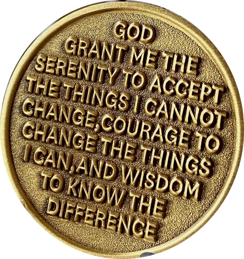 RecoveryChip 1 Year AA Medallion Sakura Tree Cherry Blossom Ying Yang Black and White Serenity Prayer Medallion - Image 2