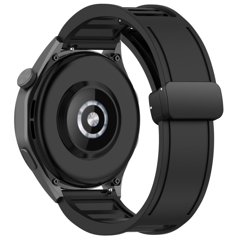 erorex For Honor Watch 4 Pro Window Blind Magnetic Buckle 22Mm Silicone Watch Band(Black) - Image 2