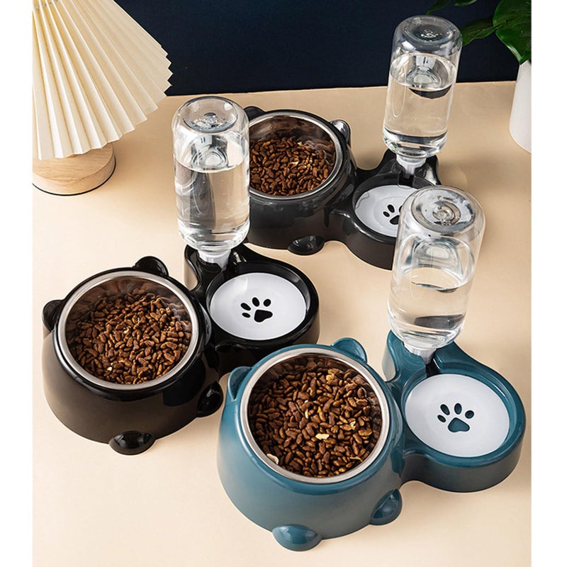 Stainless Steel Anti Slip Dog Bowl With Removable Water Dispenser Dark Gray - Image 4
