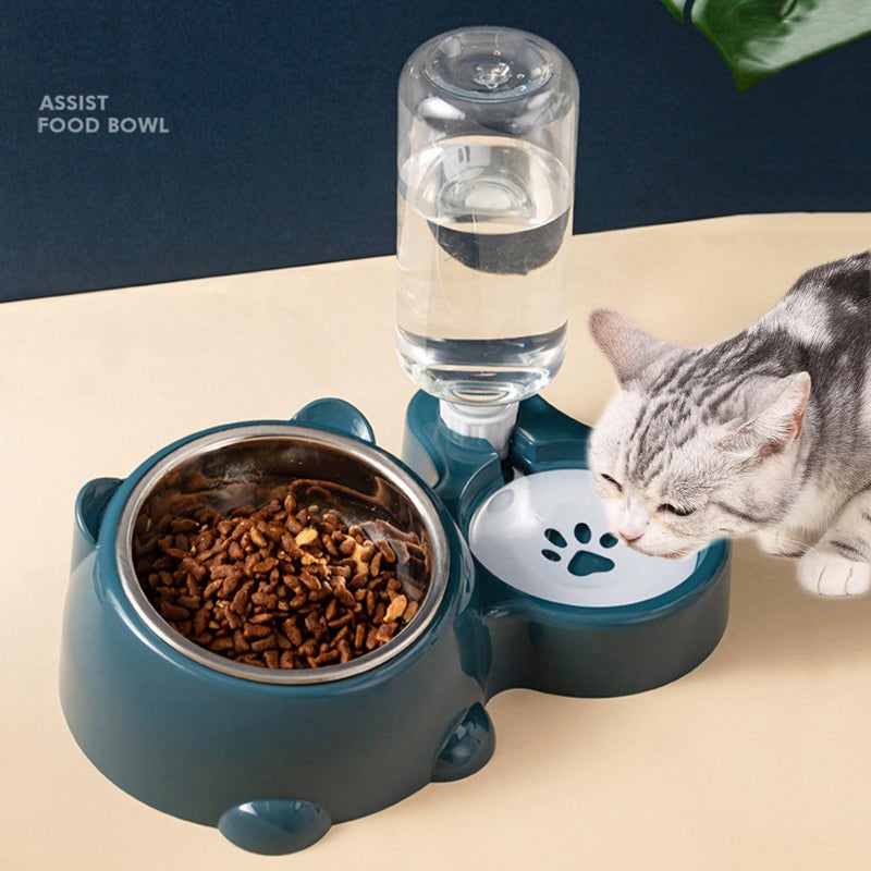 Stainless Steel Anti Slip Dog Bowl With Removable Water Dispenser Dark Gray - Image 3