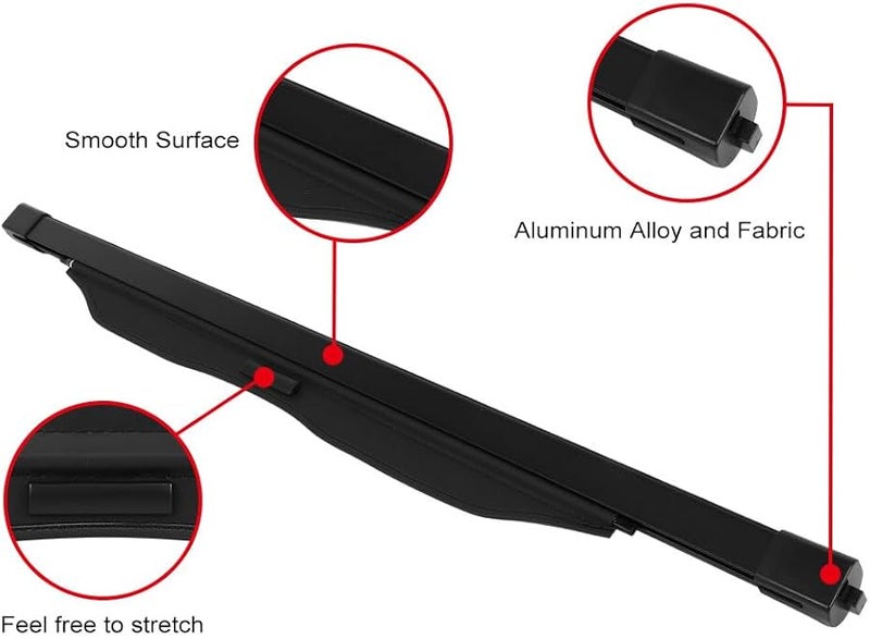ECCPP غطاء أمتعة مرن لسيارة SUV مخصص لسيارة دودج كاليبر 2007-2012، ظل خلفي للصندوق الخلفي - Image 3