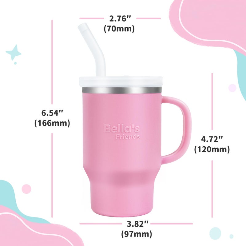 Bella's Friends Handy Mini Tumbler â€“ Adorable 9â€¯oz Toddler Sippy Cup, Stainless Interior & Silicone Body, Leakâ€‘Proof, Dishwasher Safe, Gift for 1-3 Years Old Girls & Boys, 2 Pack, Lilac & Peony - Image 3