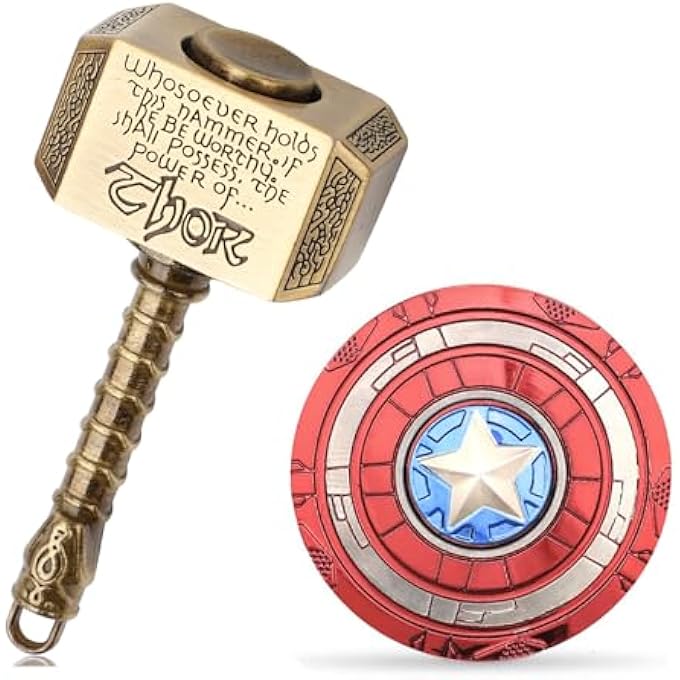 Gamtec Fidget Chain Hammer Spinners Metal Fidgit Finger Hand Spinner Cube Block Anxiety Toy Focus Copper Toys Fingertip Gyro Stress Relief For Kids Adults(Bronze) - Image 1
