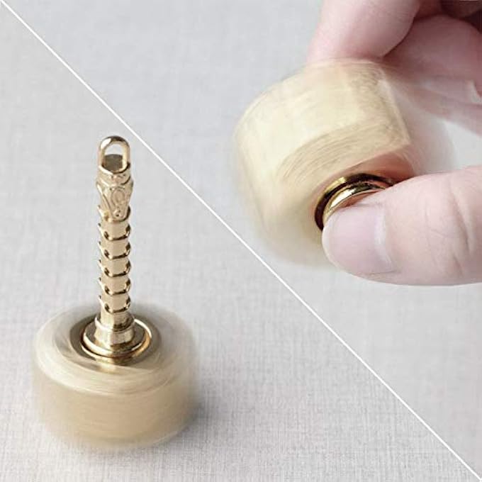 Gamtec Fidget Chain Hammer Spinners Metal Fidgit Finger Hand Spinner Cube Block Anxiety Toy Focus Copper Toys Fingertip Gyro Stress Relief For Kids Adults(Bronze) - Image 3
