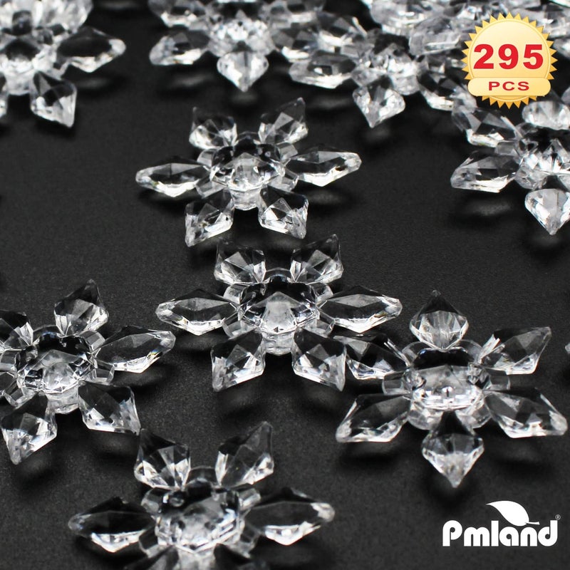 PMLAND Winter Acrylic Clear Snowflake Ornaments and Table Scatter Decoration - 290+ Pieces for Christmas Holiday Party Festival Events Home Decor - Image 4