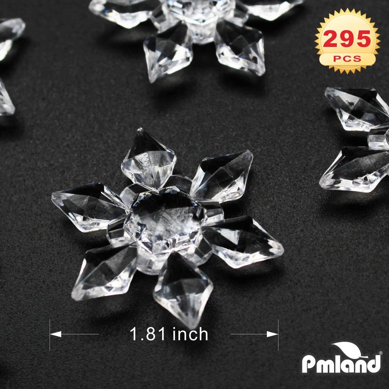 PMLAND Winter Acrylic Clear Snowflake Ornaments and Table Scatter Decoration - 290+ Pieces for Christmas Holiday Party Festival Events Home Decor - Image 2