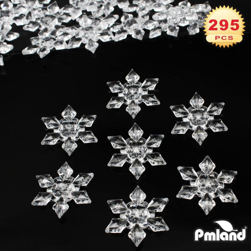 PMLAND Winter Acrylic Clear Snowflake Ornaments and Table Scatter Decoration - 290+ Pieces for Christmas Holiday Party Festival Events Home Decor - Image 3
