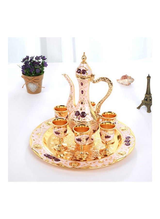 NIBEMINENT European High-End Vintage Wine Set Gold/Light Pink