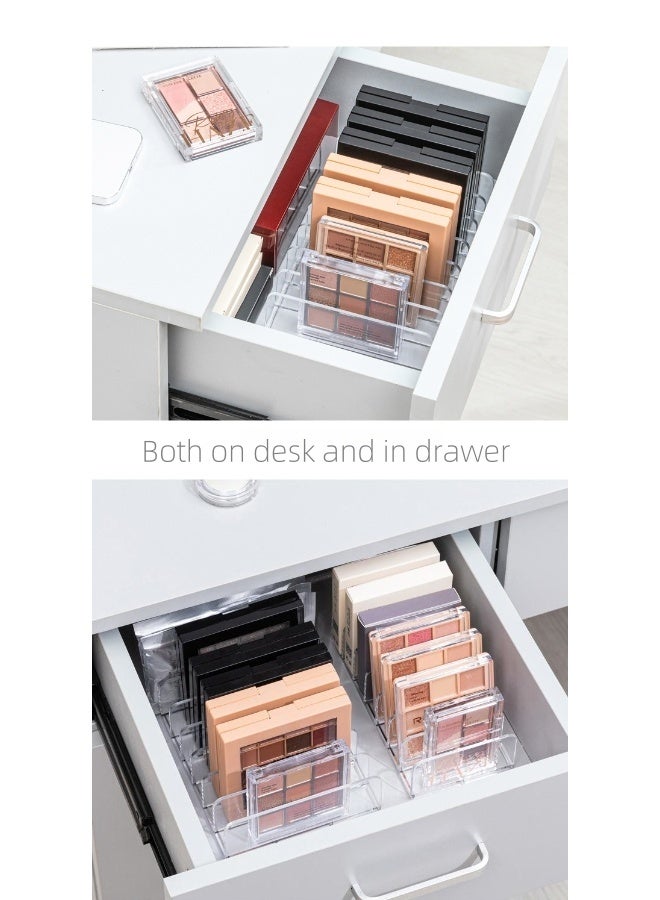 Saudi Select Acrylic Eyeshadow Palette Makeup Organizer - 7-Section Makeup Palette Organizer - Cosmetics Display Storage Holder for Eyeshadow Palettes Blush Contour Kits Sunglasses (two sizes) - Image 2