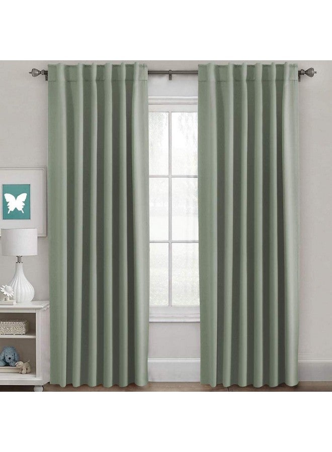 H.VERSAILTEX Blackout Curtains Thermal Insulated Window Treatment Panels Room Darkening Blackout Drapes for Living Room Back Tab/Rod Pocket Bedroom Draperies, 52 x 84 Inch, Light Sage, 2 Panels - Image 1