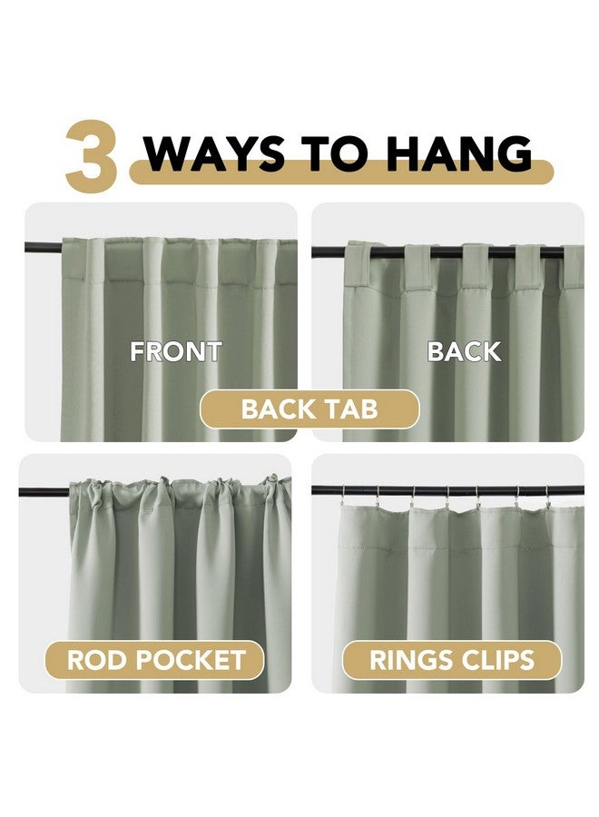 H.VERSAILTEX Blackout Curtains Thermal Insulated Window Treatment Panels Room Darkening Blackout Drapes for Living Room Back Tab/Rod Pocket Bedroom Draperies, 52 x 84 Inch, Light Sage, 2 Panels - Image 4