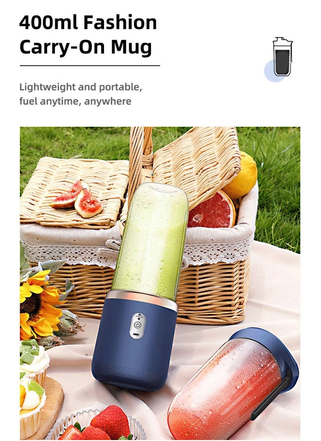 VOGMAX - Small juicer for home use, portable for travel, built-in large-capacity lithium battery - Dark Blue - Image 1