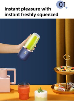 VOGMAX Small juicer for home use, portable for travel, built-in large-capacity lithium battery - Dark Blue  - Image 3