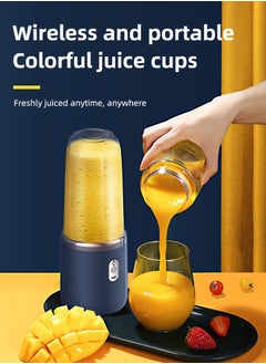 VOGMAX Small juicer for home use, portable for travel, built-in large-capacity lithium battery - Dark Blue  - Image 2