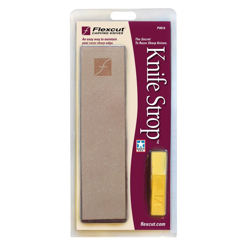Flexcut Wood Carving Tools | 8" x 2" Leather Knife Strop with 1 Ounce Bar of Flexcut Gold Polishing Compound for Polishing and Buffing | PW14 | Made in the U.S.A. - Image 2