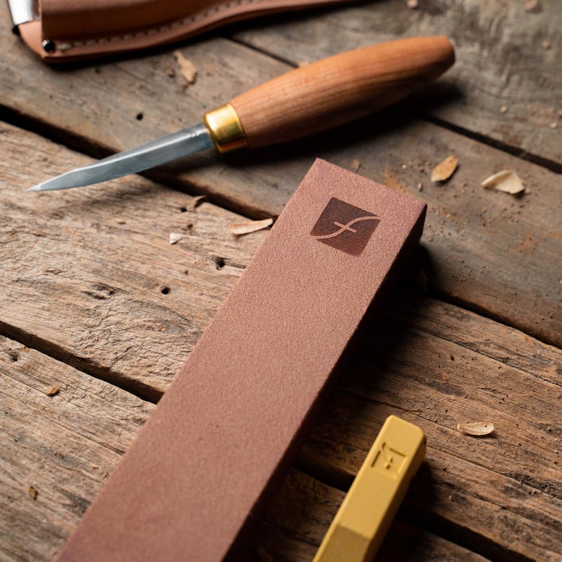Flexcut Wood Carving Tools | 8" x 2" Leather Knife Strop with 1 Ounce Bar of Flexcut Gold Polishing Compound for Polishing and Buffing | PW14 | Made in the U.S.A. - Image 5