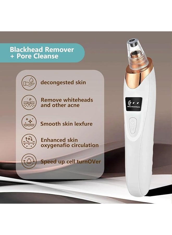 أداك مكنسة كهربائية لازالة الرؤوس السوداء 2025 من اداك - 5 مستويات شفط قابلة للتعديل + مجسات، منظف مسام الوجه قابل لاعادة الشحن بمنفذ USB، جهاز استخراج حب الشباب والعناية بالبشرة للبالغين (4 ادوات اضافية) - Image 4