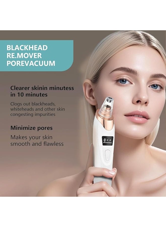 أداك مكنسة كهربائية لازالة الرؤوس السوداء 2025 من اداك - 5 مستويات شفط قابلة للتعديل + مجسات، منظف مسام الوجه قابل لاعادة الشحن بمنفذ USB، جهاز استخراج حب الشباب والعناية بالبشرة للبالغين (4 ادوات اضافية) - Image 5