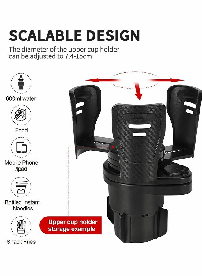 GROIC Car Cup Holder Expander, Dual Cup Holder Expander for Car 2 in 1 Multifunction Vehicle Mounted Water Cup Drink Holder and Organizer for Drinks with Adjustable Base - Image 3