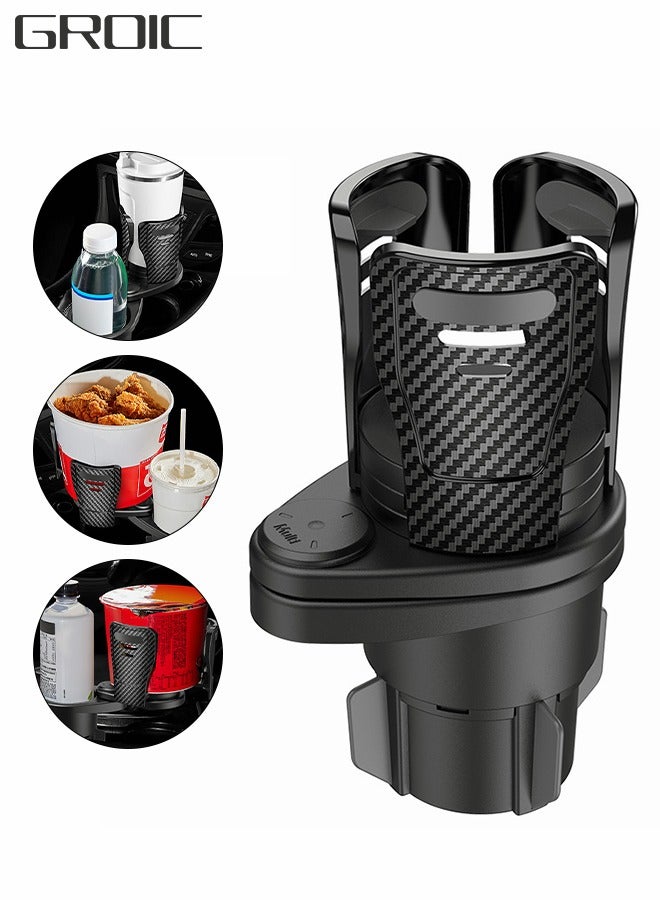 GROIC Car Cup Holder Expander, Dual Cup Holder Expander for Car 2 in 1 Multifunction Vehicle Mounted Water Cup Drink Holder and Organizer for Drinks with Adjustable Base - Image 1
