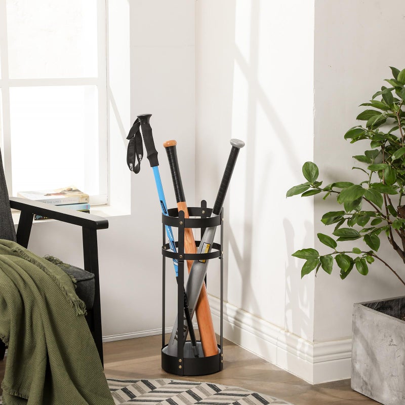 SONGMICS Umbrella Stand, Steel Round Umbrella Holder Rack, 7.7 x 7.7 x 21.7 Inches, with Detachable Drip Tray, for Entryway, Office, Stable, Assembly Required, Matte Black ULUC28BK - Image 5