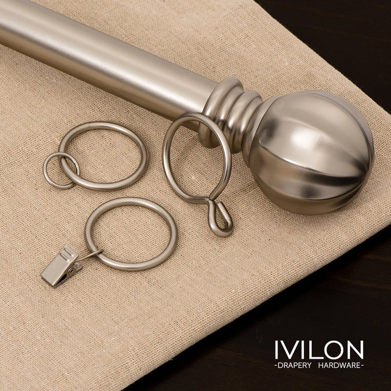 Ivilon Drapery Eyelet Curtain Rings - 1.7" Ring Loop for Hook Pins, Set of 14 - Brushed Nickel - Image 2